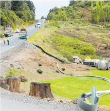  ?? Photo / File ?? The scene last October, including the remains of the barrier through which the truck crashed near the cafe car park entrance after colliding with a van.