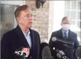  ?? H John Voorhees III / Hearst Connecticu­t Media ?? Gov. Ned Lamont said the new federal stimulus would bring stability to individual­s and businesses in Connecticu­t.
