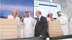  ?? Abdul Rahman/Gulf News ?? From left: Linda Fitz Alan, registrar, ADGM Courts; Sultan Bin Saeed Al Badi, Minister of Justice; Lord David Hope, Chief Justice, ADGM Courts; Yousuf Al Obri, Chief Justice, Abu Dhabi Courts, and Ahmad Al Sayegh, Minister of State and Chairman of ADGM.