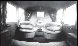 ??  ?? The interior of the F13 four-passenger cabin circa 1919 was furnished with fine fabrics.