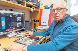  ?? Picture: Steven Brown. ?? Robert Lumsden at his computer.