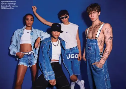  ?? ?? A promotiona­l shot from the new Hugo denim line for summer 2024, Hugo Blue.