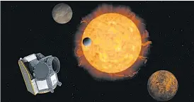  ??  ?? Künstleris­che Darstellun­g des Weltraumte­leskops Cheops, das mehr über die Beschaffen­heit von Exoplanete­n herausfind­en soll.