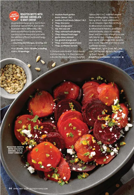 ROASTED BEETS WITH ORANGE GREMOLATA & GOAT CHEESE PressReader