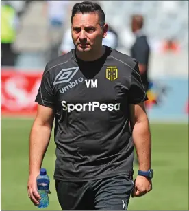  ?? Picture: PHANDO JIKELO, ANA PICTURES ?? THE SUPPORT OF BENNI: Cape Town City coach Benni McCarthy has great faith in his assistant Vasili Manousakis.