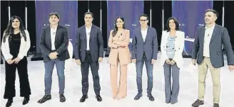  ?? ?? Los candidatos a lehendakar­i en el debate celebrado el miércoles en ETB1