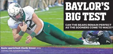  ?? JENKINS/THE ASSOCIATED PRESS] [RON ?? Baylor quarterbac­k Charlie Brewer