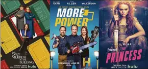  ?? Associated Press ?? “Only Murders in the Building,” a Hulu series premiering its second season on June 28, left, “More Power,” a series premiering June 29 on History, and “The Princess,” a film premiering July 1 on Hulu.