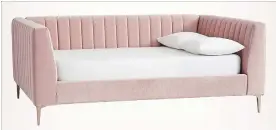  ?? PBTEEN/POTTERY BARN VIA AP ?? The Avalon daybed from PBteen. Channel upholstery, in soft grey, pool or blush velvet, evokes Art Deco elegance.