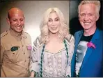  ??  ?? got you babe: Philip Treacy and new husband Stefan Bartlett, far left, with singer Cher