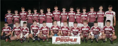  ??  ?? The St. Martin’s squad before their bid for three titles in a row ended in disappoint­ment in Taghmon on Friday.