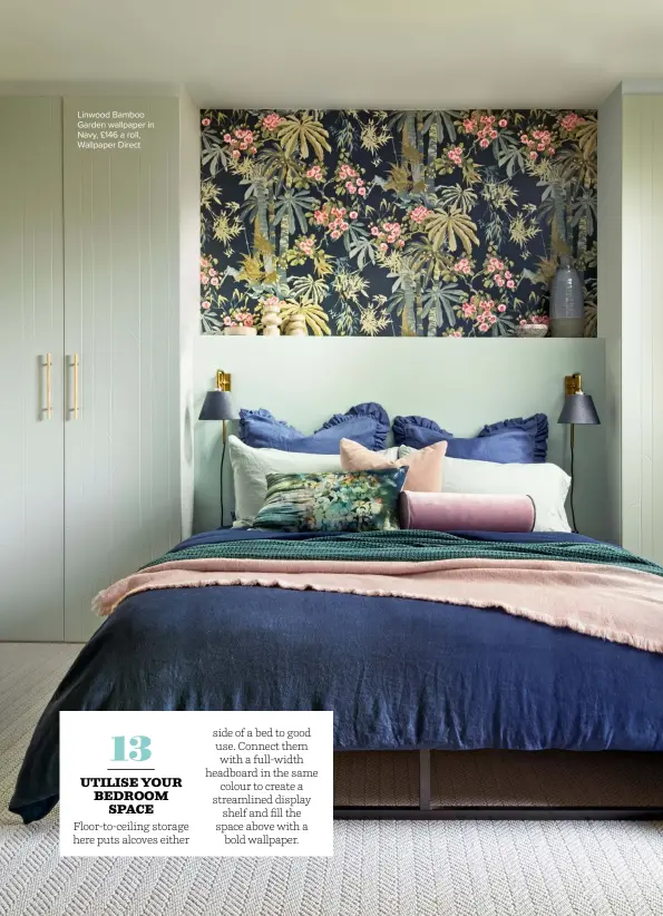  ??  ?? Linwood Bamboo Garden wallpaper in Navy, £146 a roll, Wallpaper Direct