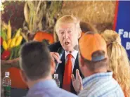  ?? EVAN VUCCI/ASSOCIATED PRESS ?? Donald Trump speaks during a meeting with local farmers at Bedners Farm Fresh Market on Monday in Boynton Beach, Fla.