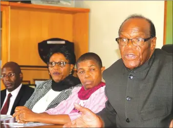  ??  ?? Registrar-General Mr Tobaiwa Mudede addresses the media while flanked by (from left) Central Registry director Mr Thomas Pasipamire, Midlands provincial registrar Ms Agnes Gambura and provincial registrar Ms Diana Dawkins in Harare yesterday. - Picture...