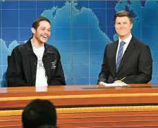  ?? ?? Davidson said his final goodbye to SNL on Colin Jost’s Weekend Update segment.