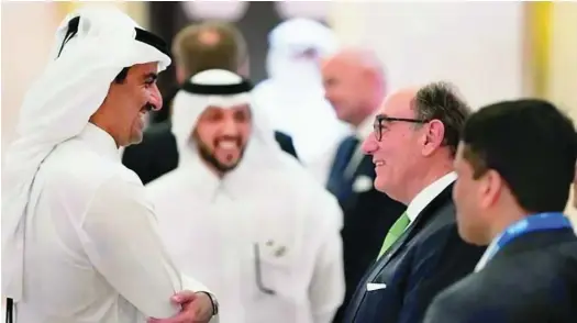  ?? ?? Ignacio Galán, con el emir de Catar, Tamim bin Hamad Al Thani, en Doha