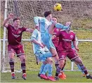  ?? ?? Sore one East Craigie saw off Shotts with 10 men (Pic: Gavin Campbell)