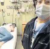  ?? ORLANDO SENTINEL ?? Orlando-area surgeon Sam Atallah posted this photo on Twitter Monday right before his wife went into the coronaviru­s isolation ward after she tested positive for the novel virus.