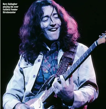  ?? ?? Rory Gallagher playing his ever faithful Fender Stratocast­er