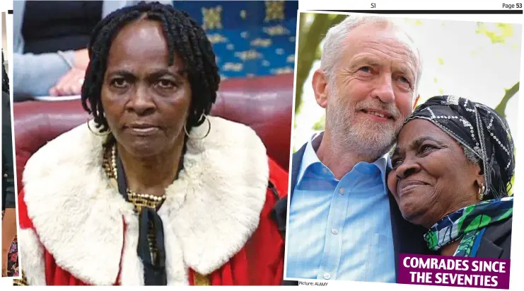  ?? Picture: ALAMY ?? Matriarch: Baroness Osamor takes her place in the House of Lords this week, centre. Left, with daughter Kate and grandson Ishmael. Above, with Labour leader Jeremy Corbyn