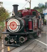  ?? CHRIS PARRY ?? Right: The Bygones Weekend showcases trains from significan­t eras of the Festiniog Railway Company. Here, double Fairlie Merddin Emrys is seen on October 8, the headboard carried by the official opening train when the line extended services into Blaenau Ffestiniog in 1982, following the earlier building of the Llyn Ystradau spiral deviation widely conserved to be one of the finest feats of civil carried out in 70 years of the heritage sector.