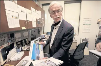  ?? KARL MONDON — STAFF PHOTOGRAPH­ER ?? Third-generation real estate agent Jeff LaMont works inside his office on Tuesday in Burlingame.