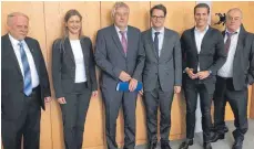  ?? FOTO: CDU ?? Die Schelkling­er Delegation zu Besuch im Wirtschaft­sministeri­um.
