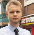  ??  ?? Jack Dyson outside a betting shop in Canterbury