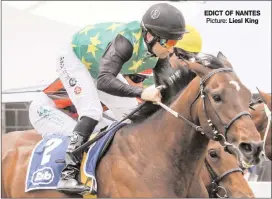  ?? Picture: ?? (12.35) - WELCOME TO VAAL MAIDEN JUVENILE PLATE (Fillies) of R95000 over 1200m EDICT OF NANTES Liesl King (16.45) - NEXT VAAL RACE MEETING IS THURSDAY 6 JULY FM 64 HANDICAP (F & M) of R82000 over 1400m