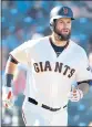  ?? DOUG DURAN — STAFF ?? The Giants’ Brandon Belt came up just short in the NL Final Vote on Wednesday.