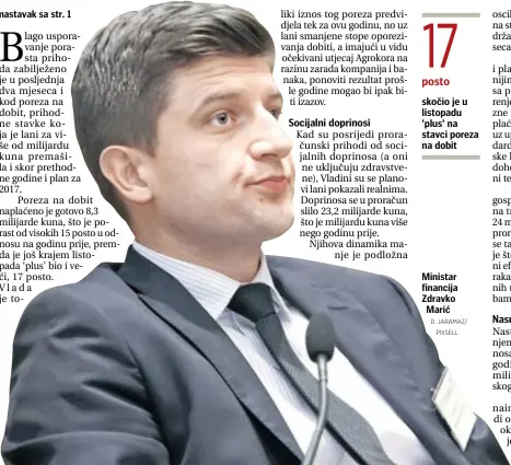  ?? D. JARAMAZ/ PIXSELL ?? Ministar financija Zdravko Marić