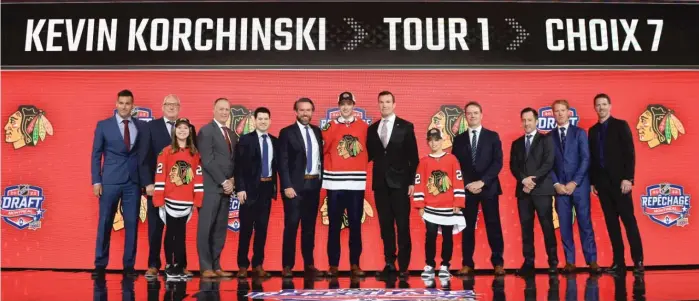  ?? BRUCE BENNETT/GETTY IMAGES ?? The Blackhawks drafted defenseman Kevin Korchinski with the first of their three first-round picks in the 2022 NHL Draft. They have eight picks in the first three rounds of the 2023 draft.