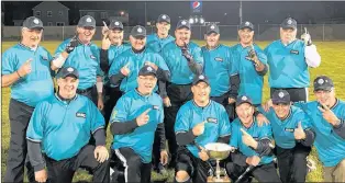  ?? SUBMITTED PHOTO ?? City Tire and Auto won the A section championsh­ip in the Mount Pearl Men’s Slo-pitch Softball League this season. Members of the winning team are, from left, first row: Bob Bugden, Ray Decker, Dave Murphy, Ed Snow, Jim Mallard, Bill Vincent; second...