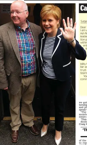  ?? ?? Power couple: Peter Murrell and wife Nicola Sturgeon