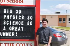  ?? NEWS PHOTO TIM KALINOWSKI ?? McCoy student Daniel Tirado-Ribero has been chosen as one of 32 provincial student representa­tives to Education Minister David Eggen's Youth Council, which will begin meeting in September.