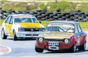 ??  ?? CUTTING CORNERS: Historics in action ahead of this weekend’s regional championsh­ip at Aldo Scribante