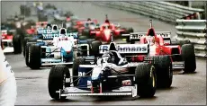  ??  ?? OUT IN FRONT...BUT NOT FOR LONG: Hill moves ahead of Schumacher at Monaco, where Hamilton (left) eyes victory