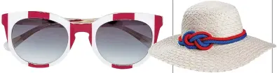  ??  ?? Dolce & Gabbana sunglasses, £83.20, farfetch.com Leopard Valley straw hat, £33.55, etsy.com
