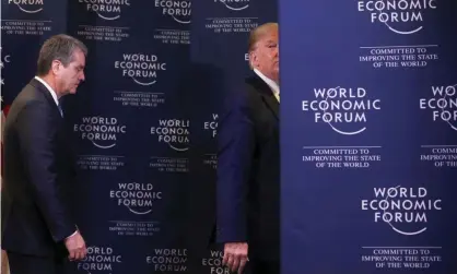  ??  ?? Donald Trump, right, exits a news conference with director-general of the WTO, Roberto Azevêdo, in January 2020 – a disastrous year for both the president and the US. Photograph: Jonathan Ernst/Reuters