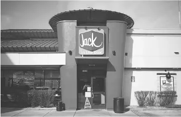  ??  ?? A Jack In The Box fast food restaurant in Nashville, Tennessee, on Feb 9. — WP-Bloomberg photo