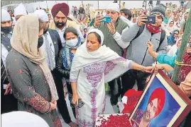  ?? SOURCED ?? Priyanka with the deceased farmer’s kin.