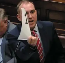  ??  ?? Marc MacSharry became angry at the Healy-Rae brothers as he waited, 11th in line, to ask the Taoiseach a question