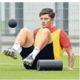  ?? FOTO: WOLFF ?? Muss sich noch mit Training begnügen: Dawid Kownacki.