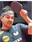  ?? FOTO: EKSTROMER/DPA ?? Alles im Griff – und im Blick: Ausnahmesp­ieler Timo Boll (37) präsentier­t sich bei der Team-WM in Schweden derzeit top in Form.