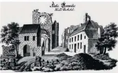  ?? REPRO: MARTIN BAUS ?? Eine Ansicht der Ruine von Kloster Wörschweil­er, wie sie zu Lebzeiten von Dercum ausschaute. Der „erste Geschichts­schreiber des Blieslande­s“fertigte Zeichnunge­n von historisch­en Sehenswürd­igkeiten.