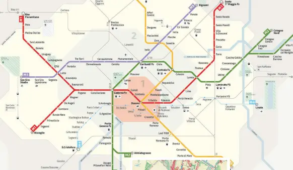  ??  ?? 2018 Qui accanto la mappa di Milano con la rete metropolit­ana