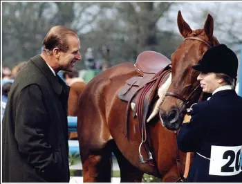  ??  ?? BIG EVENT Proud dad Philip with Princess Anne at the 1971 Badminton Horse Trials