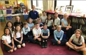  ?? PHOTO COURTESY ST. PATRICK’S ELEMENTARY SCHOOL ?? Fifth and sixth grade students at St. Patrick’s School were treated with a visit from WKTV News Channel 2Chief Meteorolog­ist Bill Kardas on Tuesday, May 21.