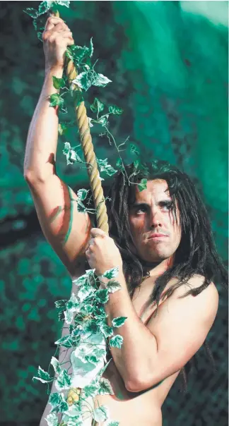  ?? Picture: RICHARD GOSLING ?? Todd Jesson has the lead role in Tarzan the Musical.