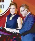  ??  ?? Karen Davila and Rico Hizon host the ASEAN Business Awards 2017.